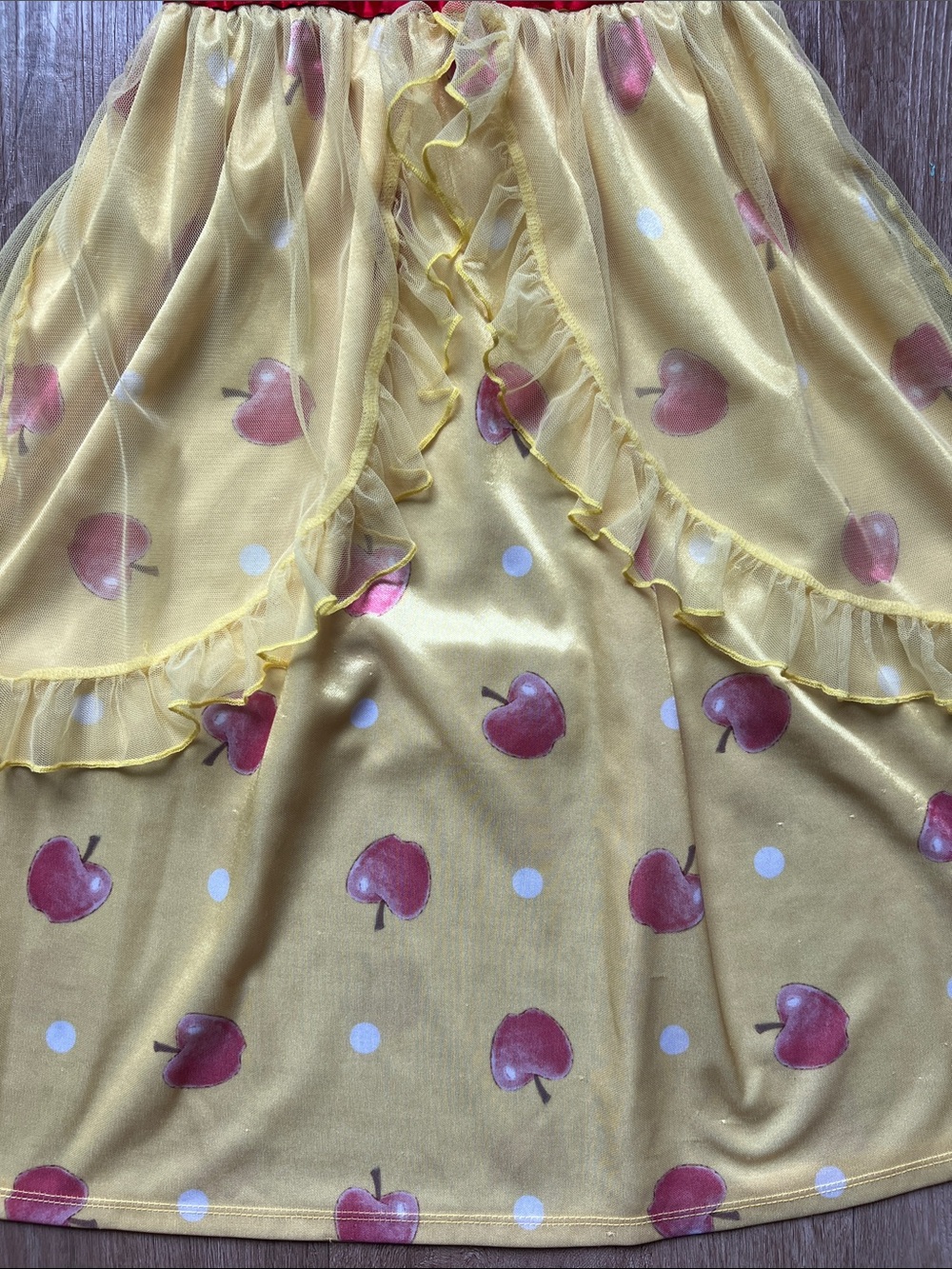 Disney Snow White Girls Nightgown in Royal Blue with Yellow & Red Apples Size 6 - Picture 5 of 16